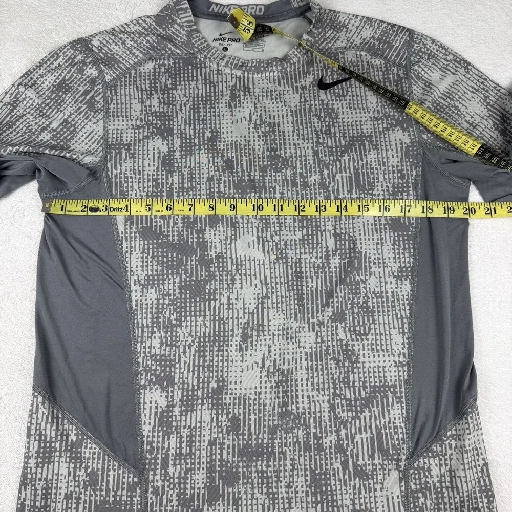 Nike Pro Dri-Fit Fitted Compression Digital Camo Long‎ Sleeve Athletic Shirt L